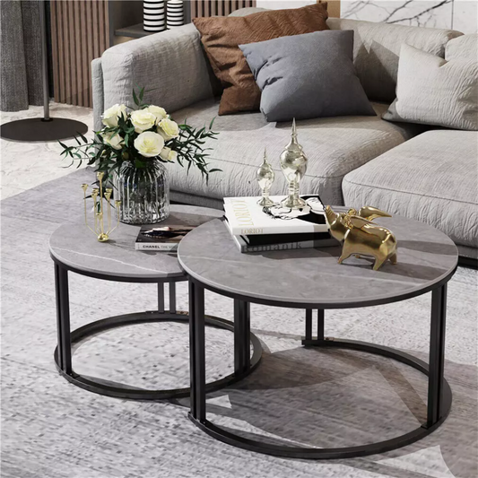 2 Pack Marble Nesting Coffee Table Set - The Grand Bazaar of Australia