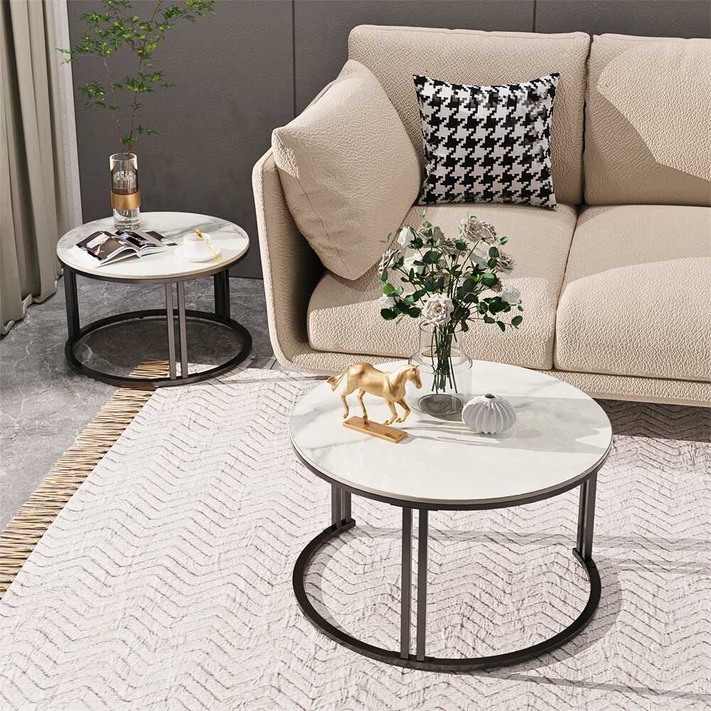 2 Pack Marble Nesting Coffee Table Set - The Grand Bazaar of Australia