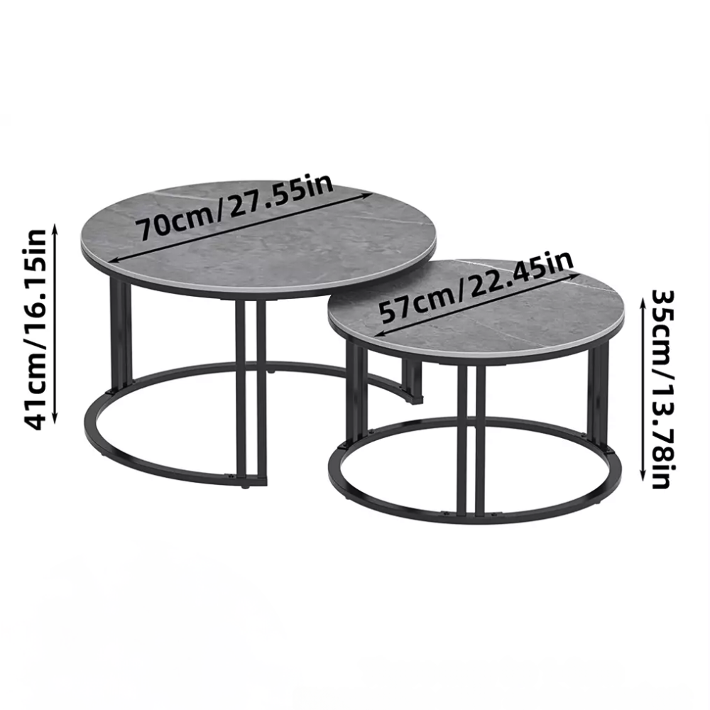 2 Pack Marble Nesting Coffee Table Set - The Grand Bazaar of Australia