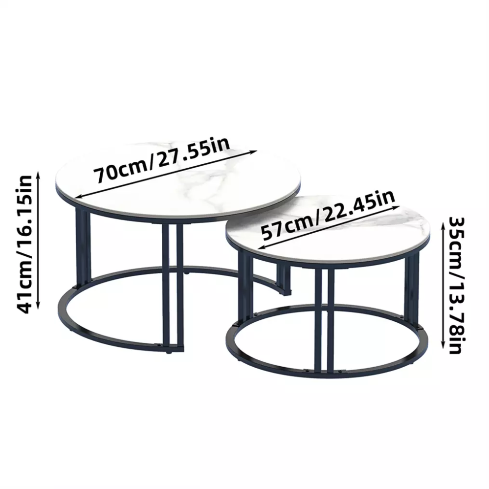 2 Pack Marble Nesting Coffee Table Set - The Grand Bazaar of Australia