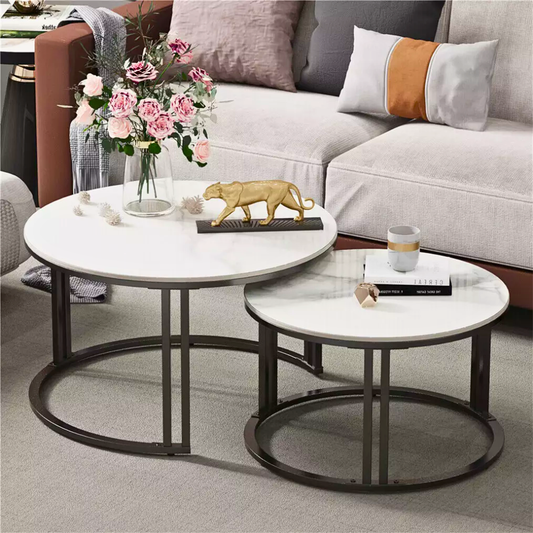 2 Pack Marble Nesting Coffee Table Set - The Grand Bazaar of Australia