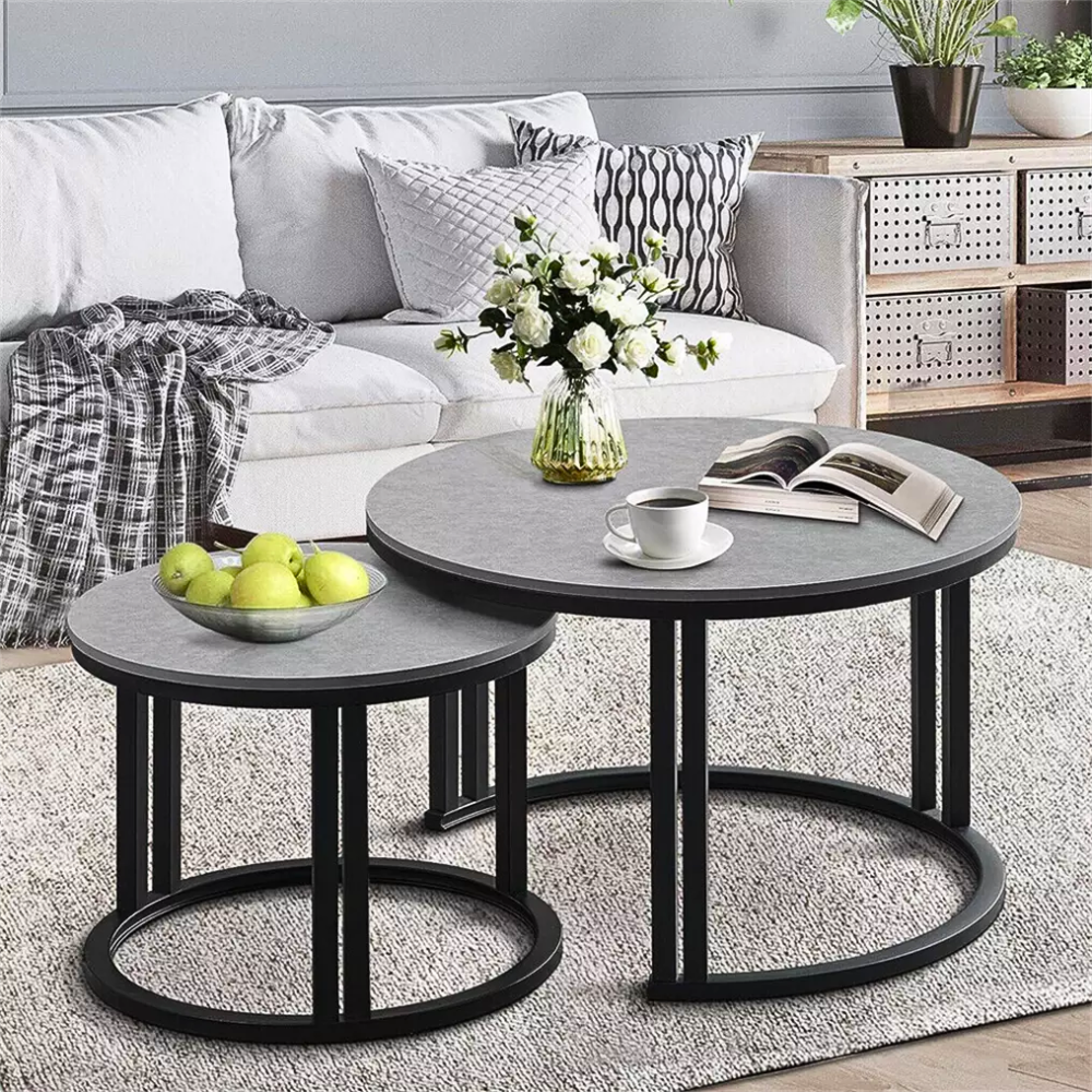 2 Pack Marble Nesting Coffee Table Set - The Grand Bazaar of Australia