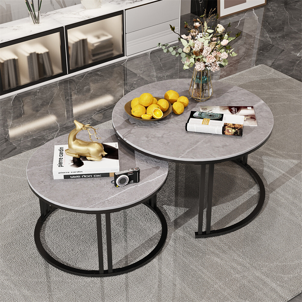 2 Pack Marble Nesting Coffee Table Set - The Grand Bazaar of Australia