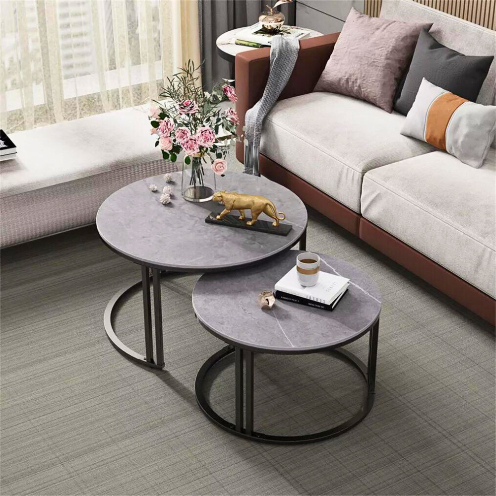 2 Pack Marble Nesting Coffee Table Set - The Grand Bazaar of Australia