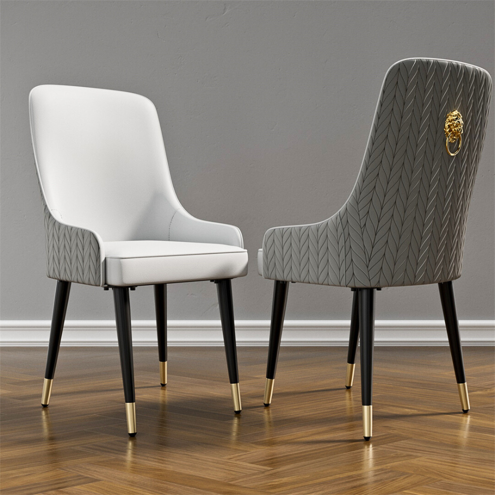 Stylish PU Leather Dining Chairs with Metal Legs - The Grand Bazaar of Australia