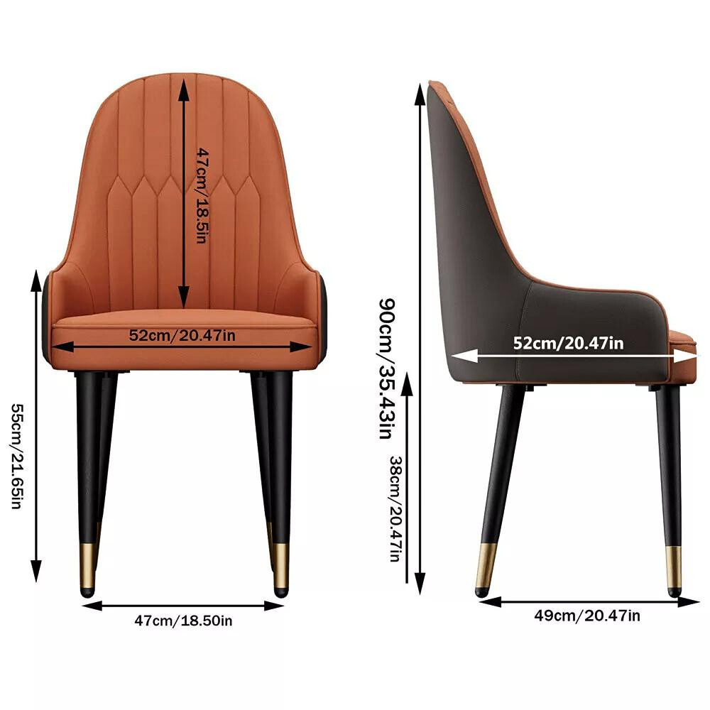 Stylish PU Leather Dining Chairs with Metal Legs - The Grand Bazaar of Australia