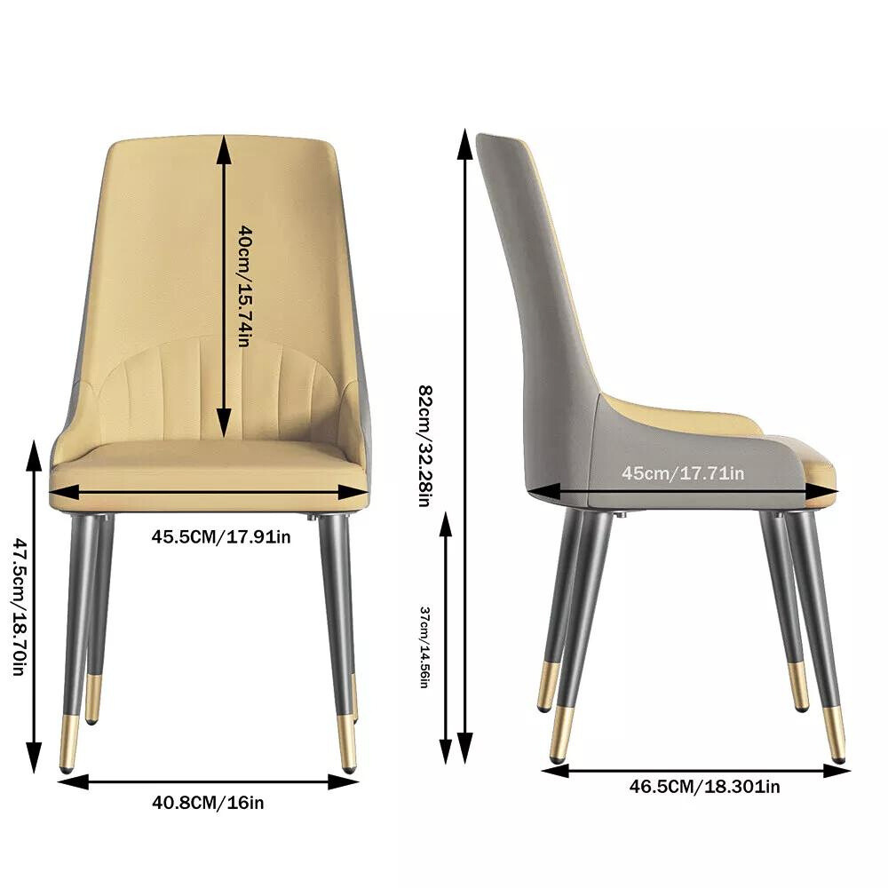 Stylish PU Leather Dining Chairs with Metal Legs - The Grand Bazaar of Australia