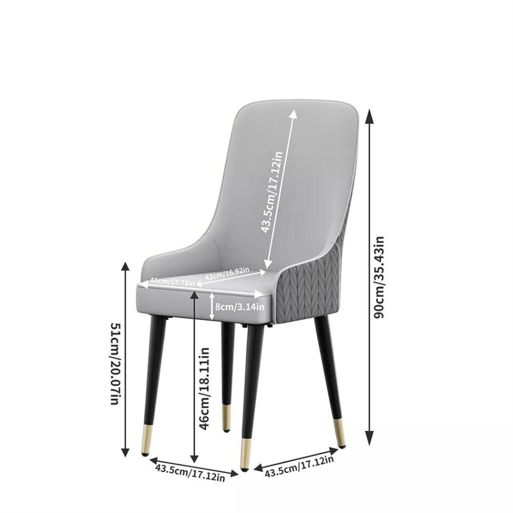 Stylish PU Leather Dining Chairs with Metal Legs - The Grand Bazaar of Australia