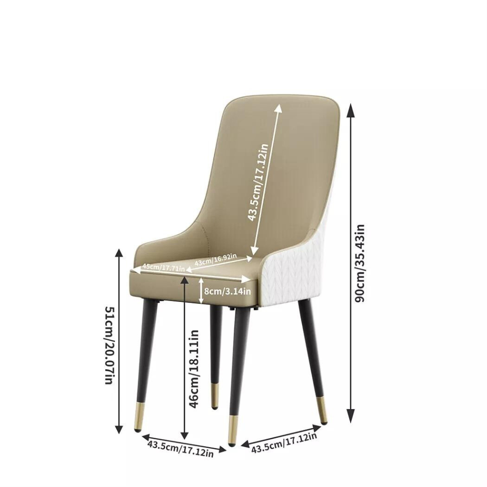 Stylish PU Leather Dining Chairs with Metal Legs - The Grand Bazaar of Australia