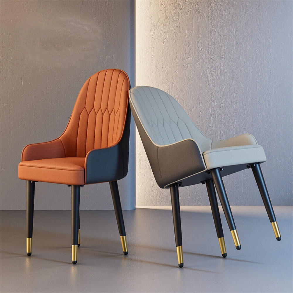Stylish PU Leather Dining Chairs with Metal Legs - The Grand Bazaar of Australia