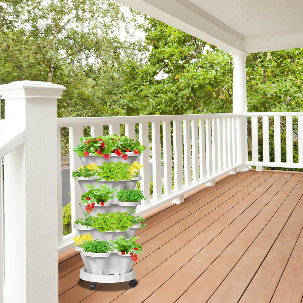 GREENHAVEN 5-Tier Stackable Planter, Indoor and Outdoor Gardening Planter with Removable Wheels and Tools - The Grand Bazaar of Australia