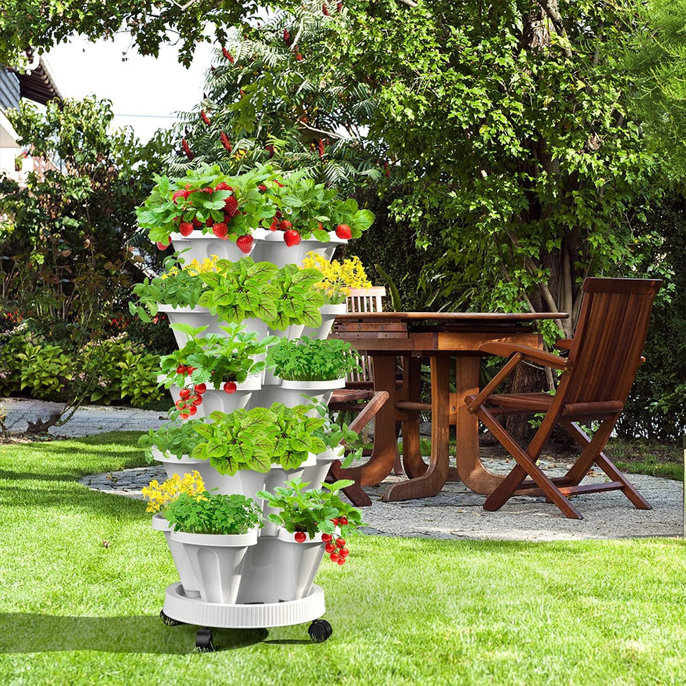 GREENHAVEN 5-Tier Stackable Planter, Indoor and Outdoor Gardening Planter with Removable Wheels and Tools - The Grand Bazaar of Australia