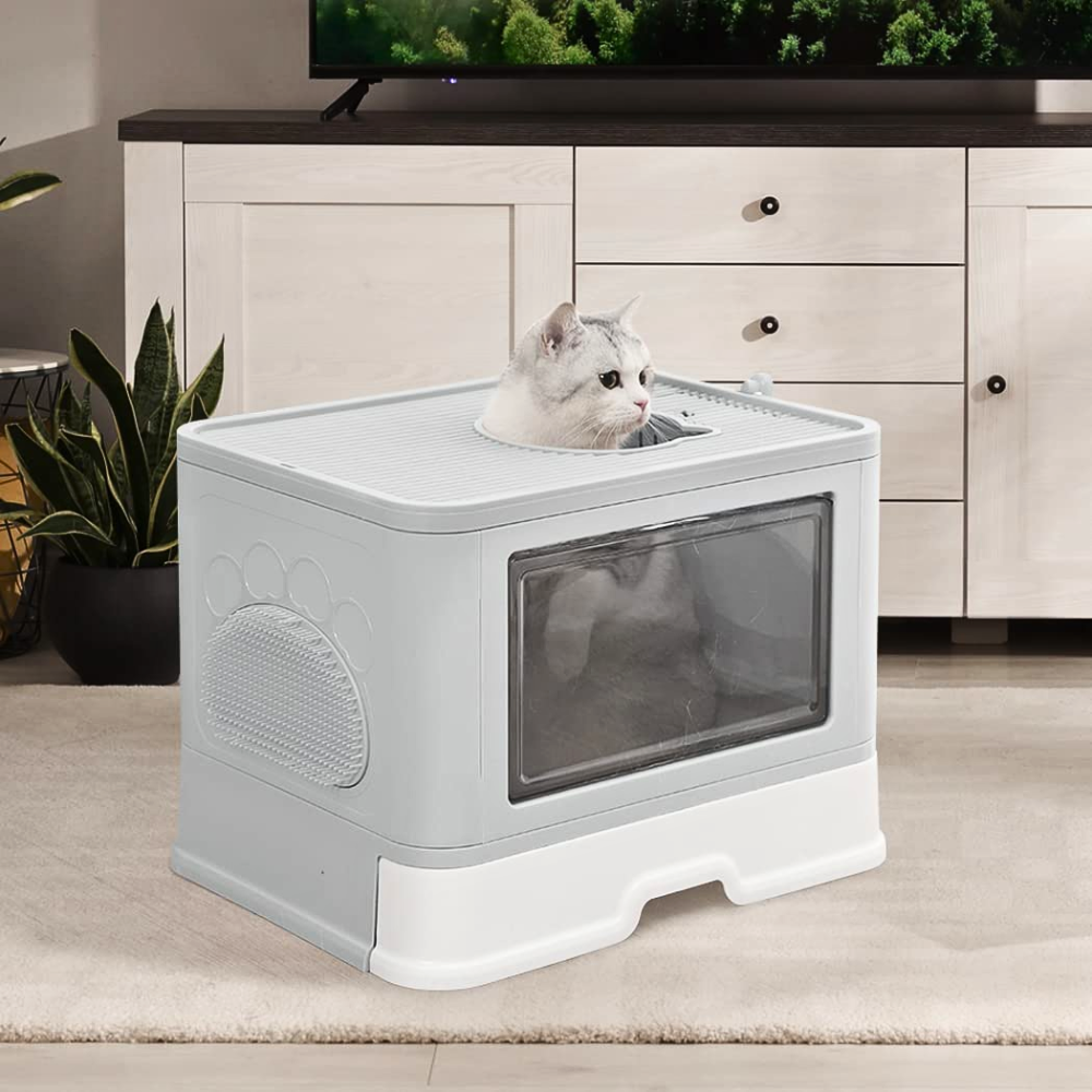 Stylish Cat Litter Box Enclosure with Portable Scoop Drawer - The Grand Bazaar of Australia