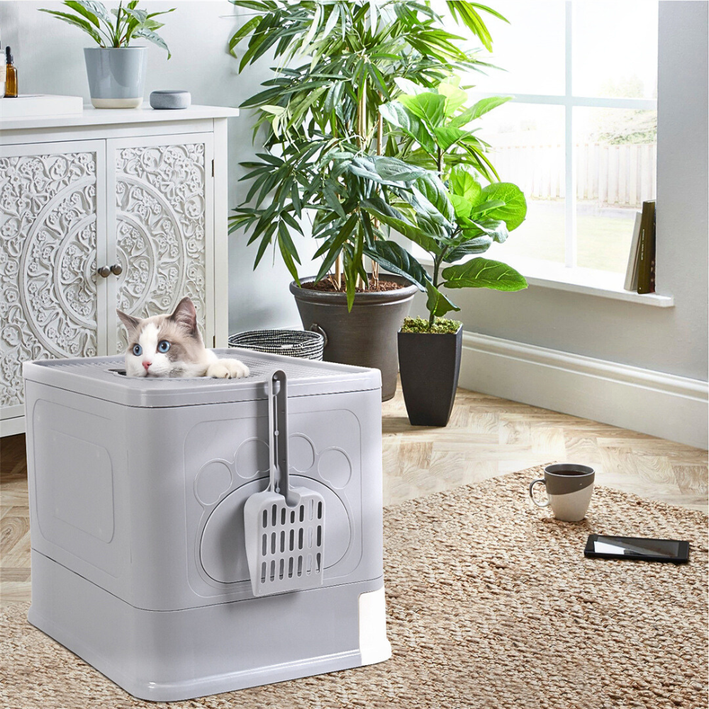 Stylish Cat Litter Box Enclosure with Portable Scoop Drawer - The Grand Bazaar of Australia