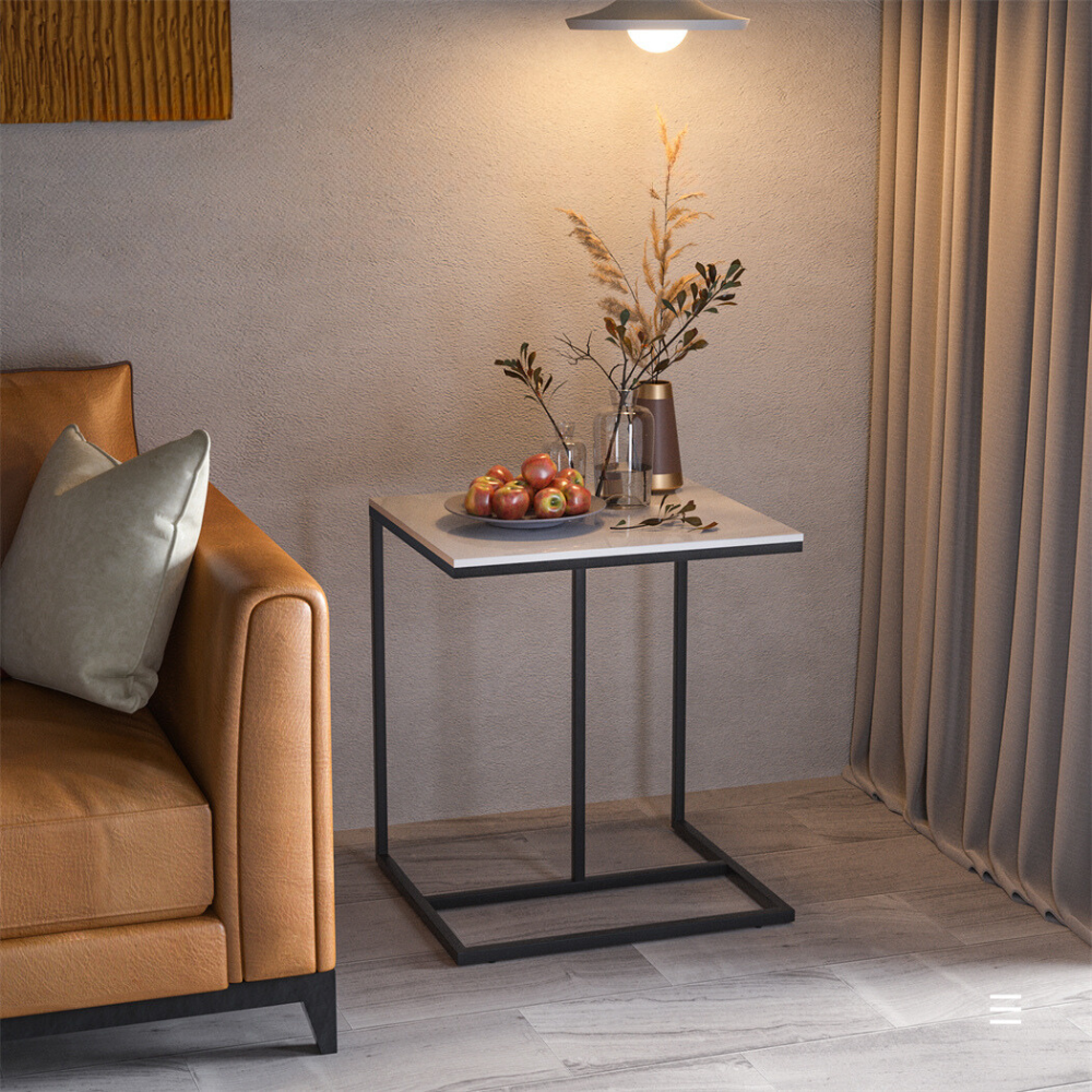 Marble C-Shaped Sofa Side Table - The Grand Bazaar of Australia