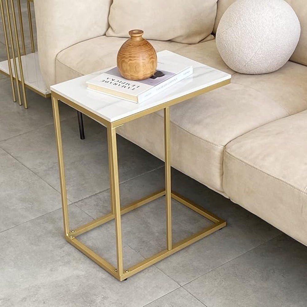 Marble C-Shaped Sofa Side Table - The Grand Bazaar of Australia