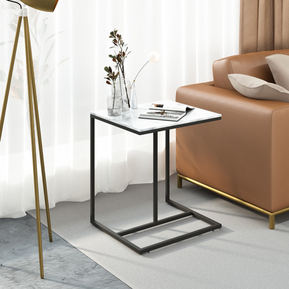 Marble C-Shaped Sofa Side Table - The Grand Bazaar of Australia