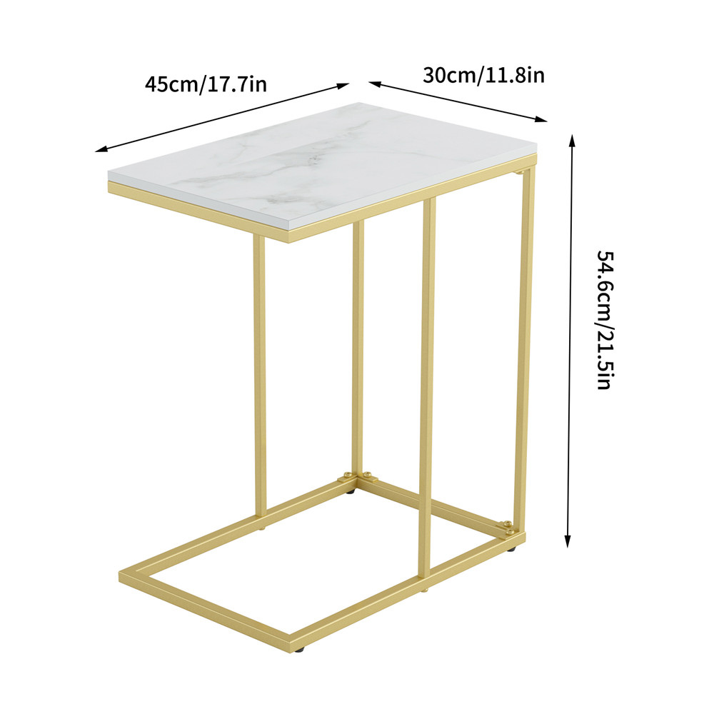 Marble C-Shaped Sofa Side Table - The Grand Bazaar of Australia