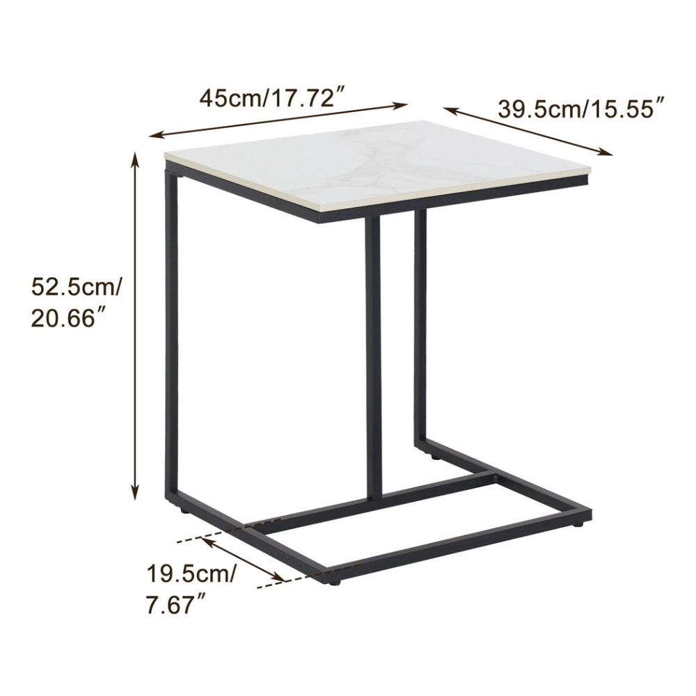 Marble C-Shaped Sofa Side Table - The Grand Bazaar of Australia