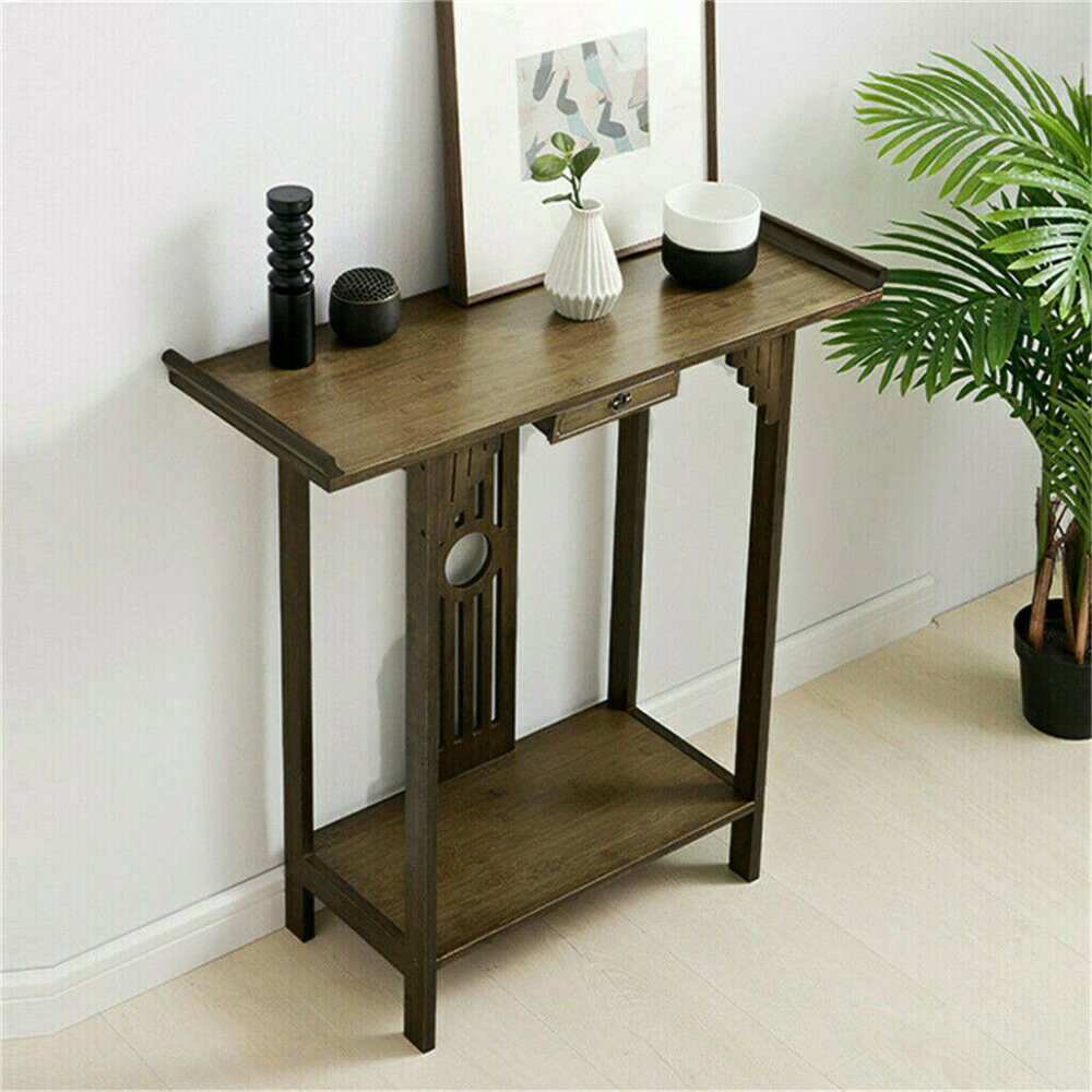 Elegant Wood Entryway Console Table with Drawer and Shelf - The Grand Bazaar of Australia