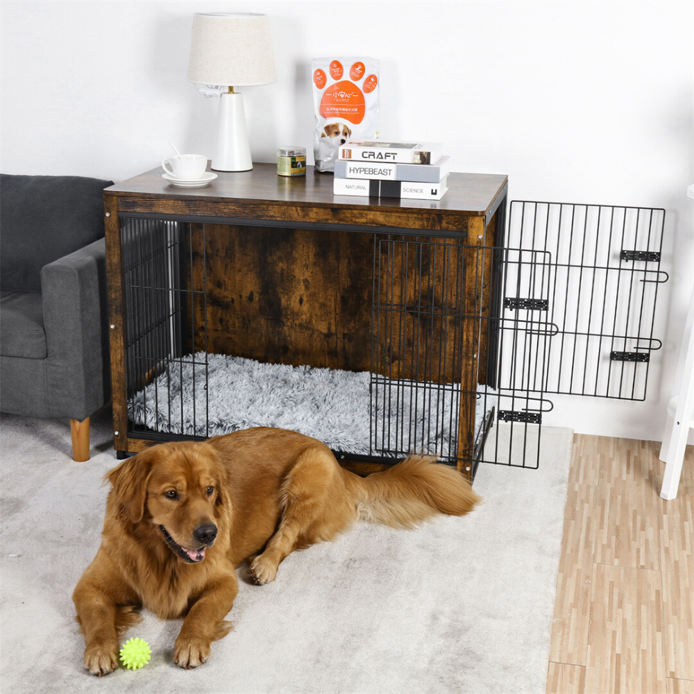 Wooden Pet Kennel Crate with Tabletop – Spacious Indoor Furniture for Medium to Large Dogs - The Grand Bazaar of Australia