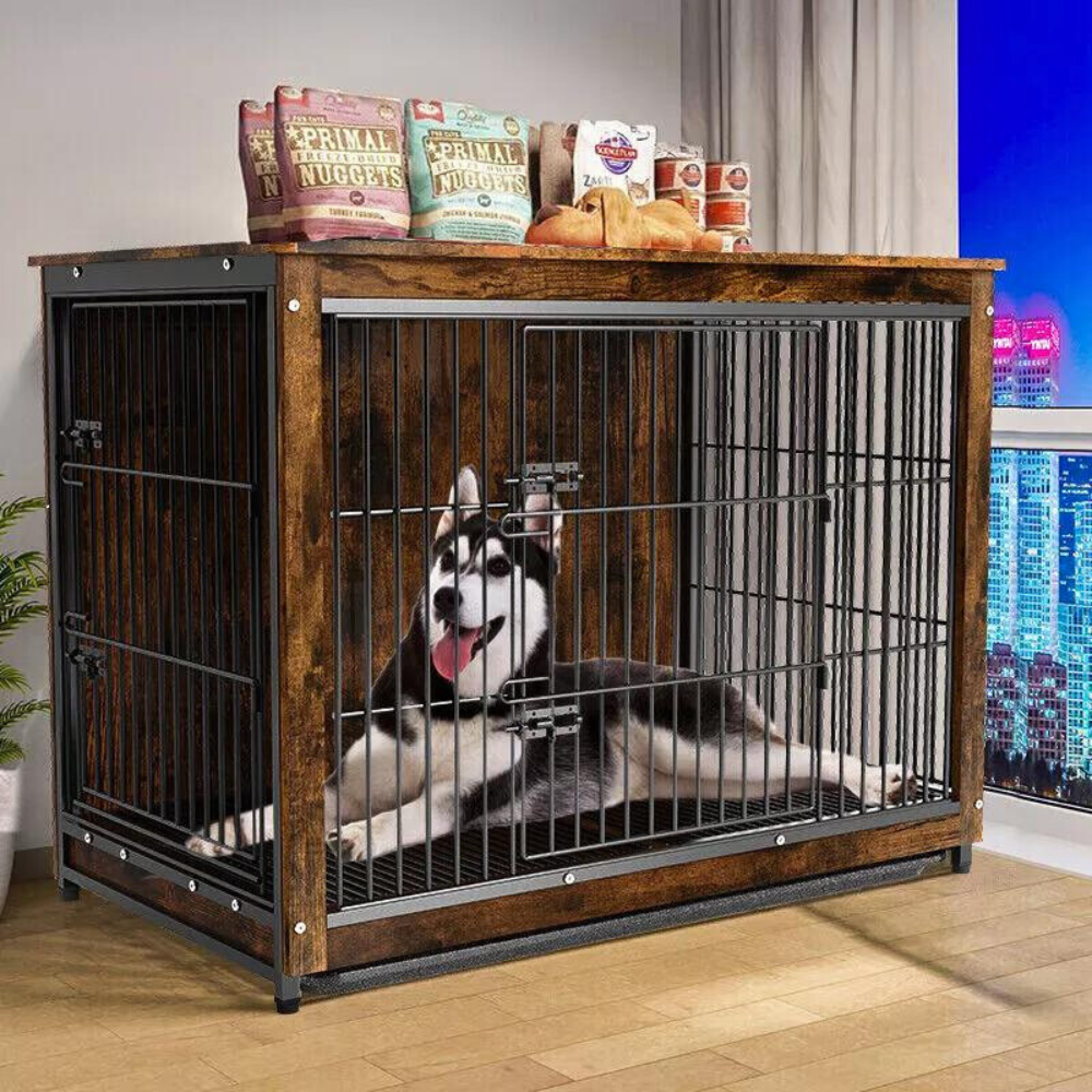 Wooden Pet Kennel Crate with Tabletop – Spacious Indoor Furniture for Medium to Large Dogs - The Grand Bazaar of Australia