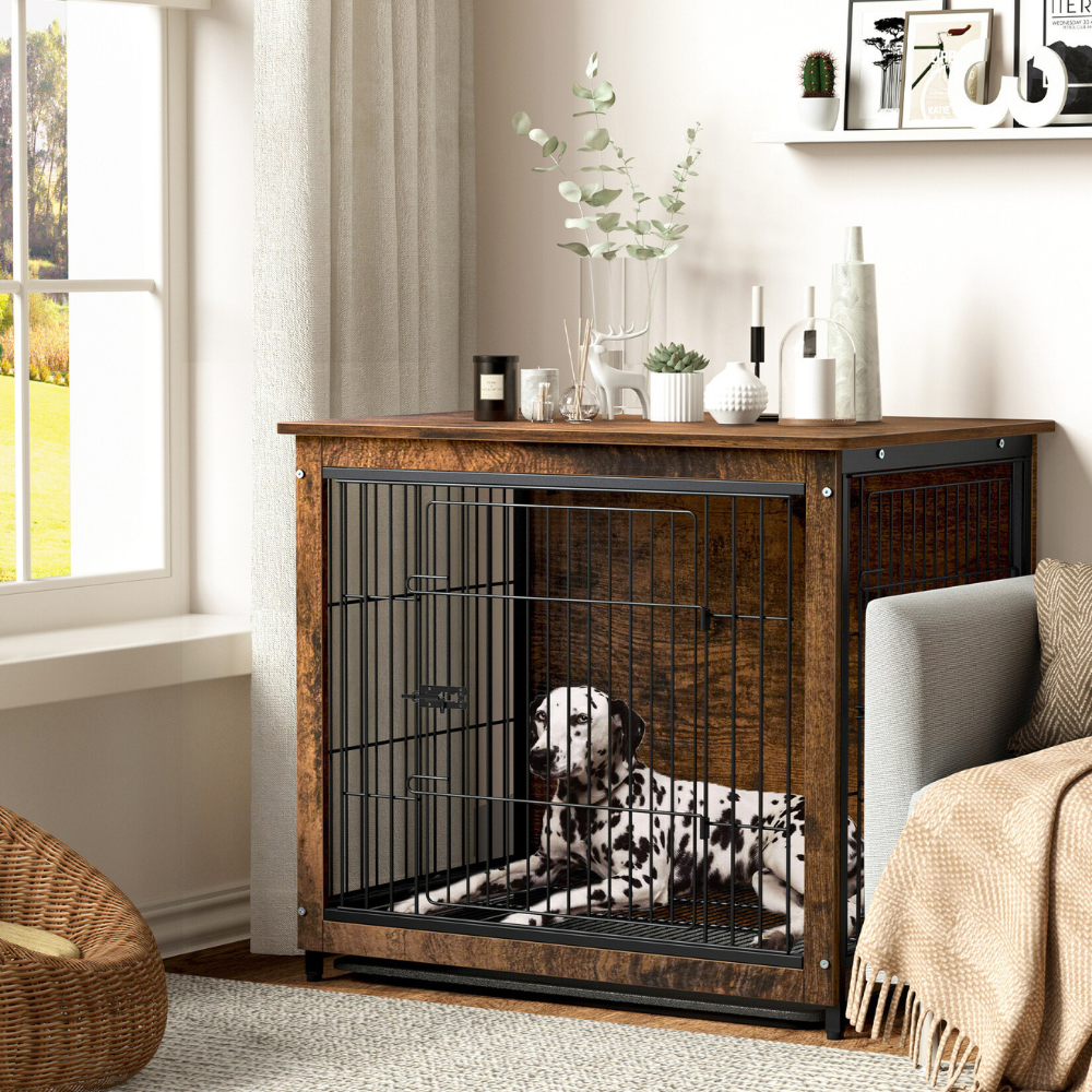 Wooden Pet Kennel Crate with Tabletop – Spacious Indoor Furniture for Medium to Large Dogs - The Grand Bazaar of Australia