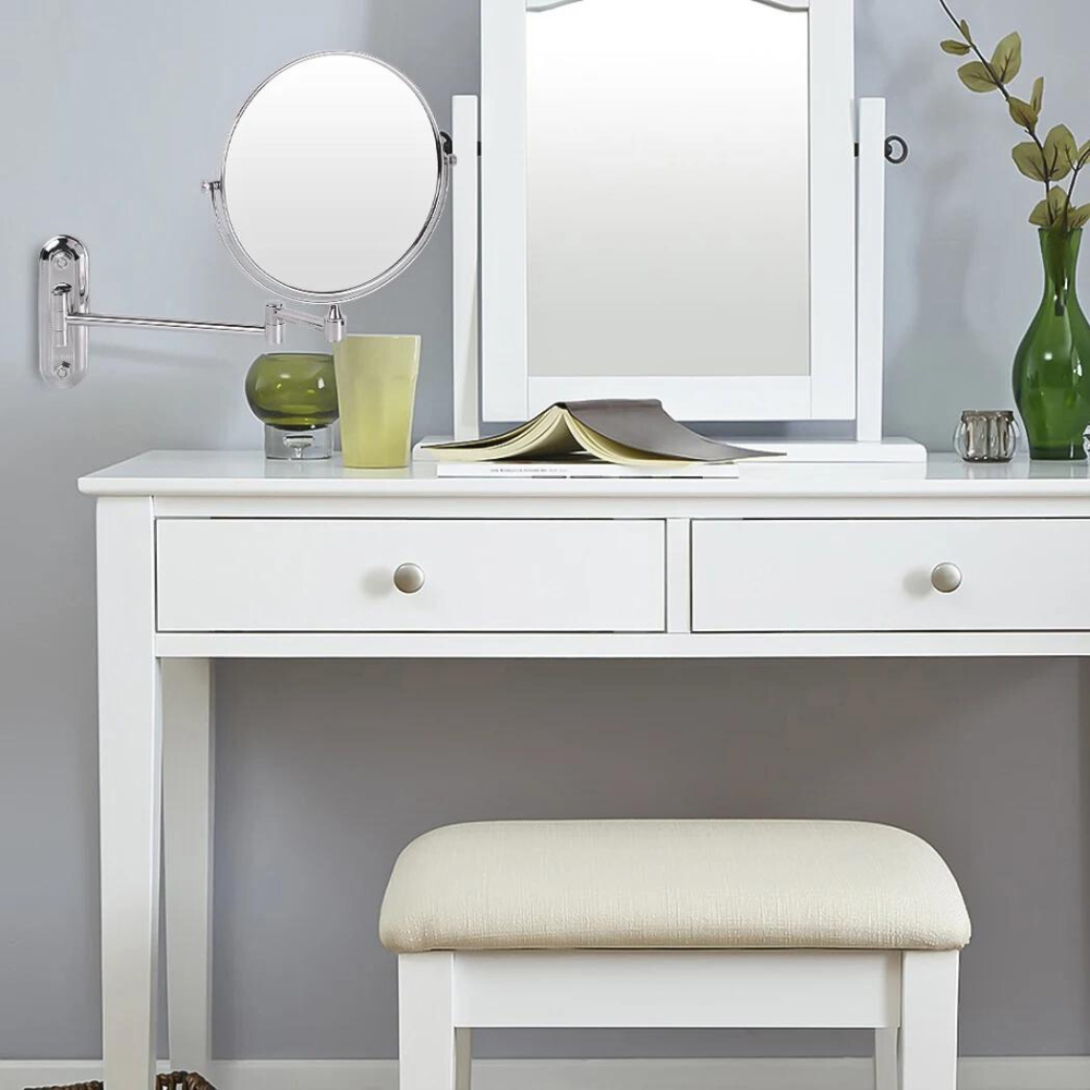 Double-Sided 5X/10X Magnifying Makeup Mirror with Swivel Arm for Optimal Viewing Angle - The Grand Bazaar of Australia