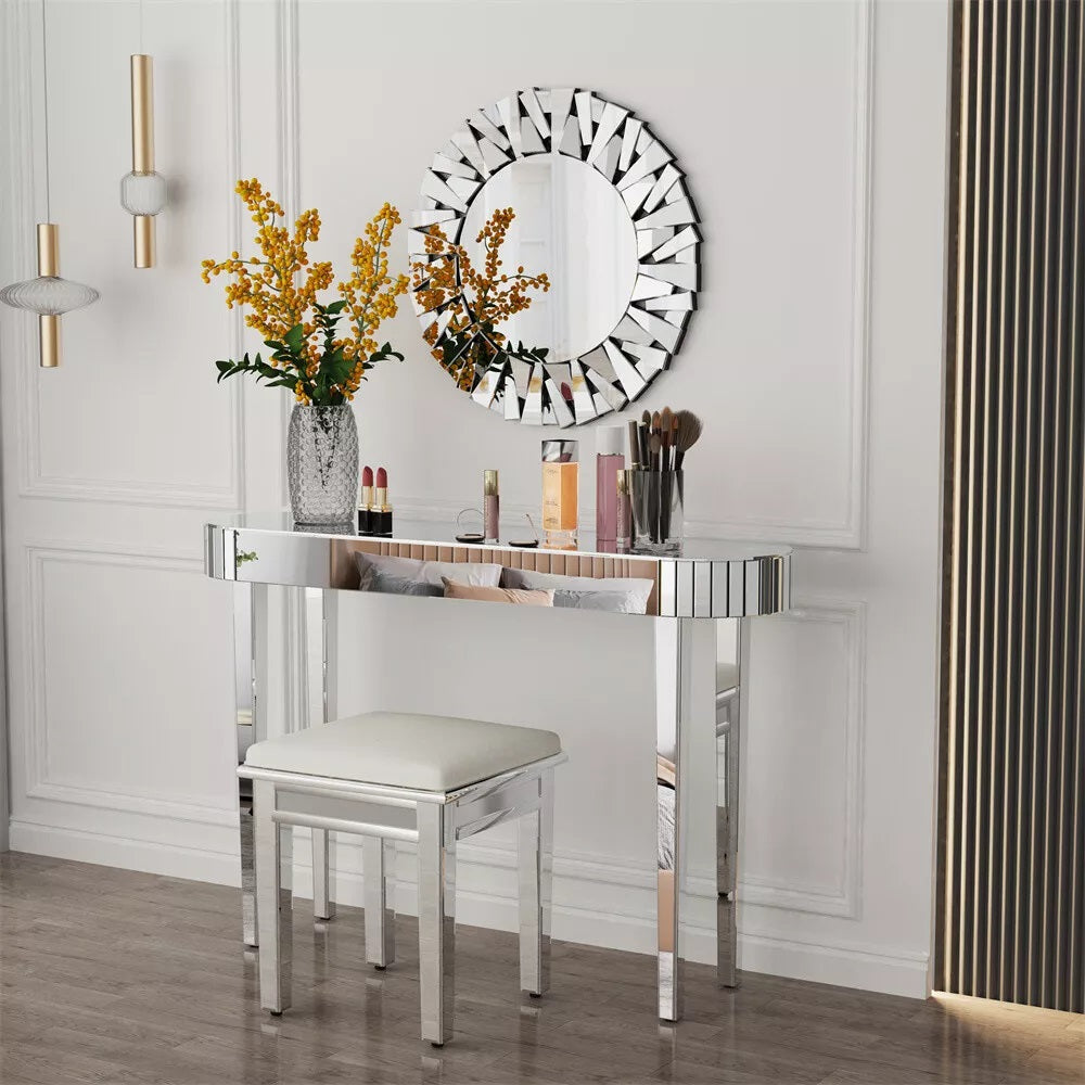 High-end Console Table Mirrored Vanity Makeup Desk Entryway Table - The Grand Bazaar of Australia