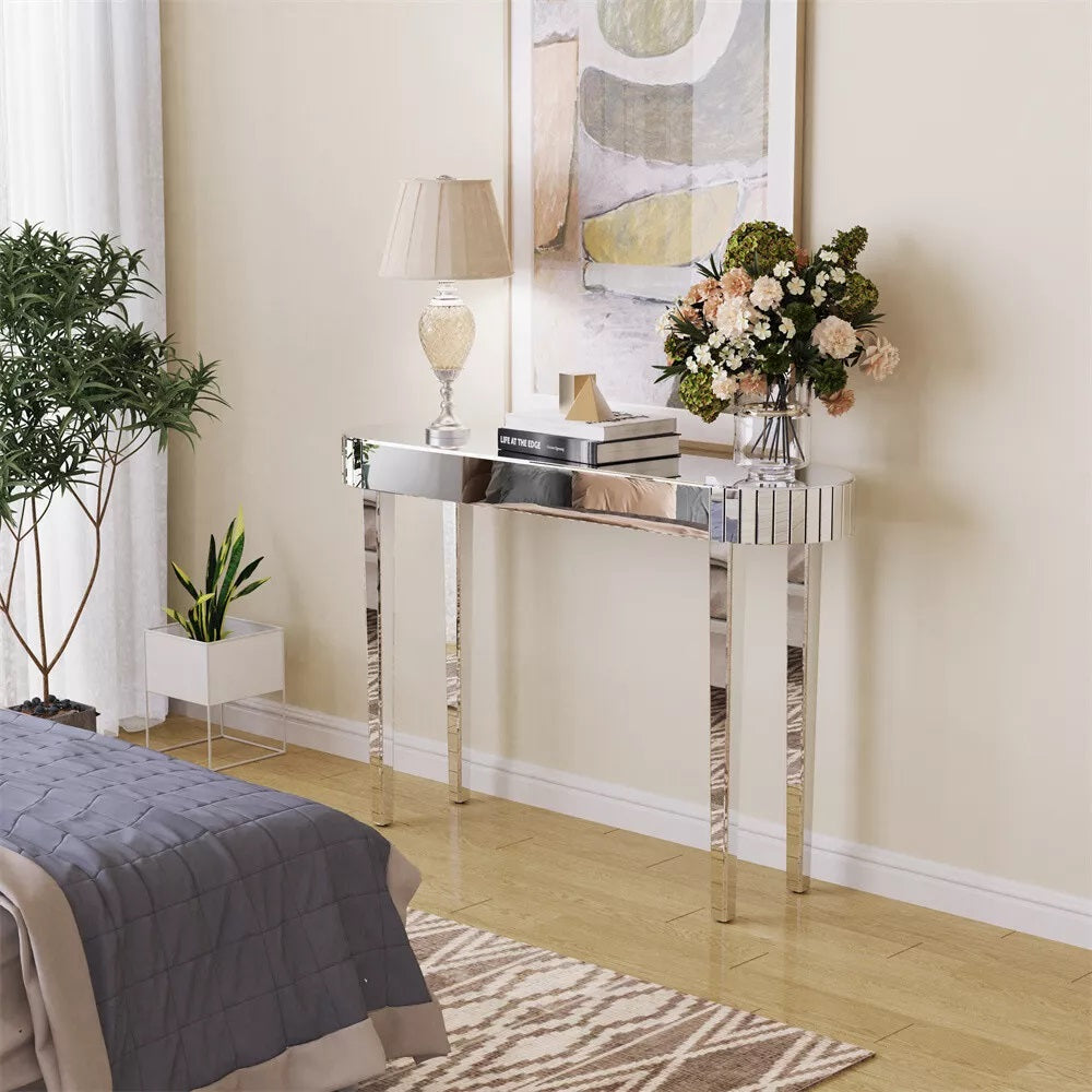 High-end Console Table Mirrored Vanity Makeup Desk Entryway Table - The Grand Bazaar of Australia