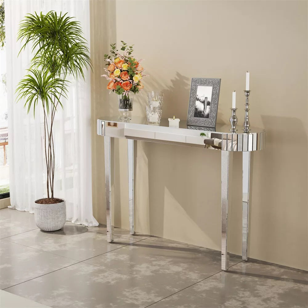 High-end Console Table Mirrored Vanity Makeup Desk Entryway Table - The Grand Bazaar of Australia