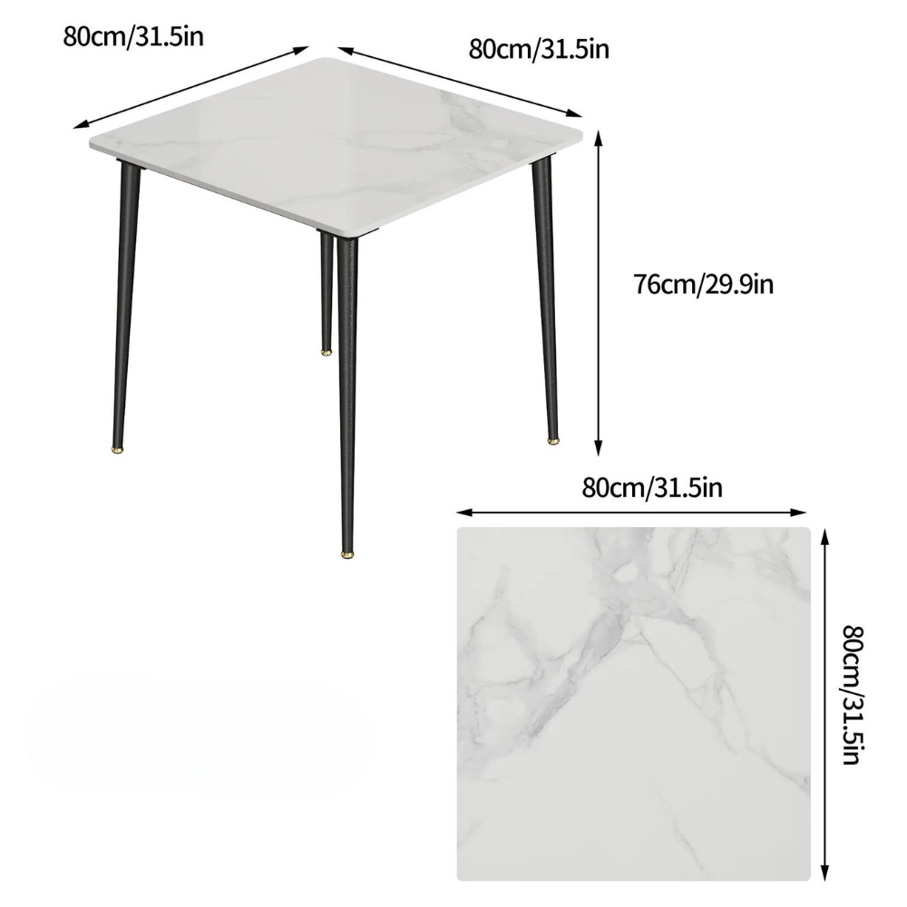 Square Marble Dining Table- Perfect for Restaurants, Kitchens, Cafes and Shops - The Grand Bazaar of Australia