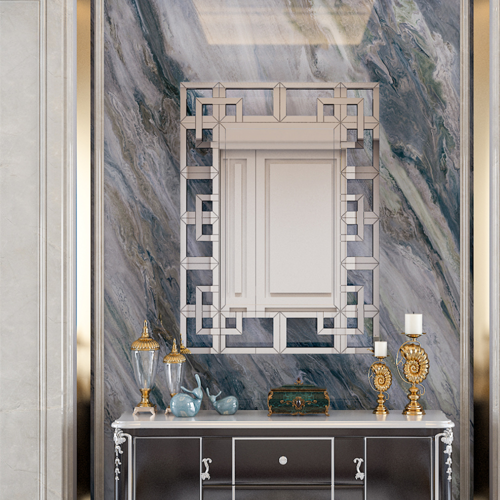 Decor Art Wall Mirror Living Room Bathroom Vanity Mirror Silver - The Grand Bazaar of Australia