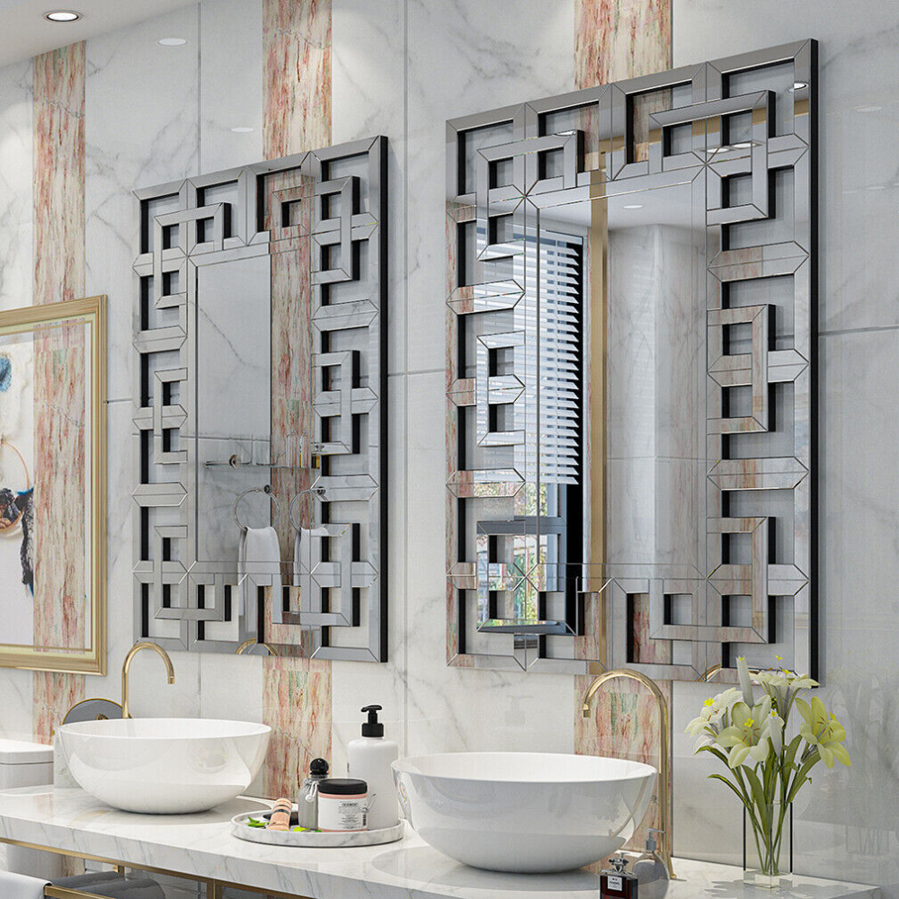 Decor Art Wall Mirror Living Room Bathroom Vanity Mirror Silver - The Grand Bazaar of Australia