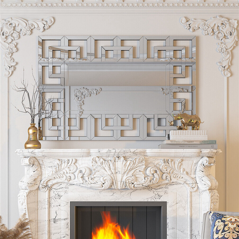 Decor Art Wall Mirror Living Room Bathroom Vanity Mirror Silver - The Grand Bazaar of Australia