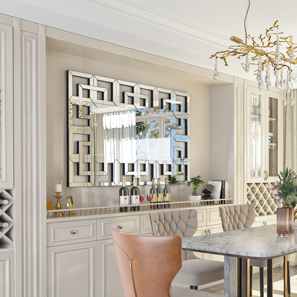 Decor Art Wall Mirror Living Room Bathroom Vanity Mirror Silver - The Grand Bazaar of Australia