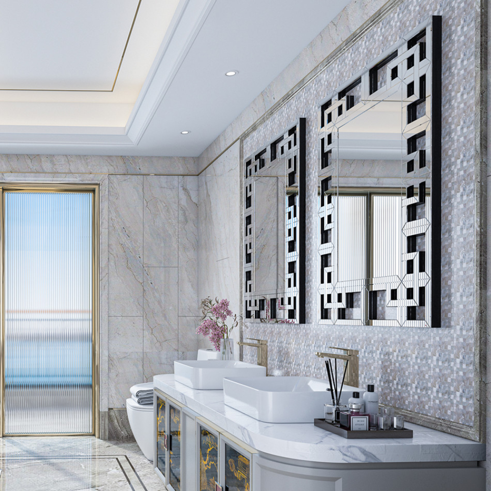 Decor Art Wall Mirror Living Room Bathroom Vanity Mirror Silver - The Grand Bazaar of Australia