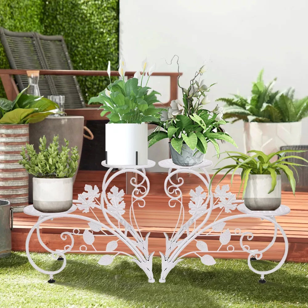 Set of 2 Heavy Duty Metal Round Plant Stand Rustproof Flower Pot Display Holder - The Grand Bazaar of Australia