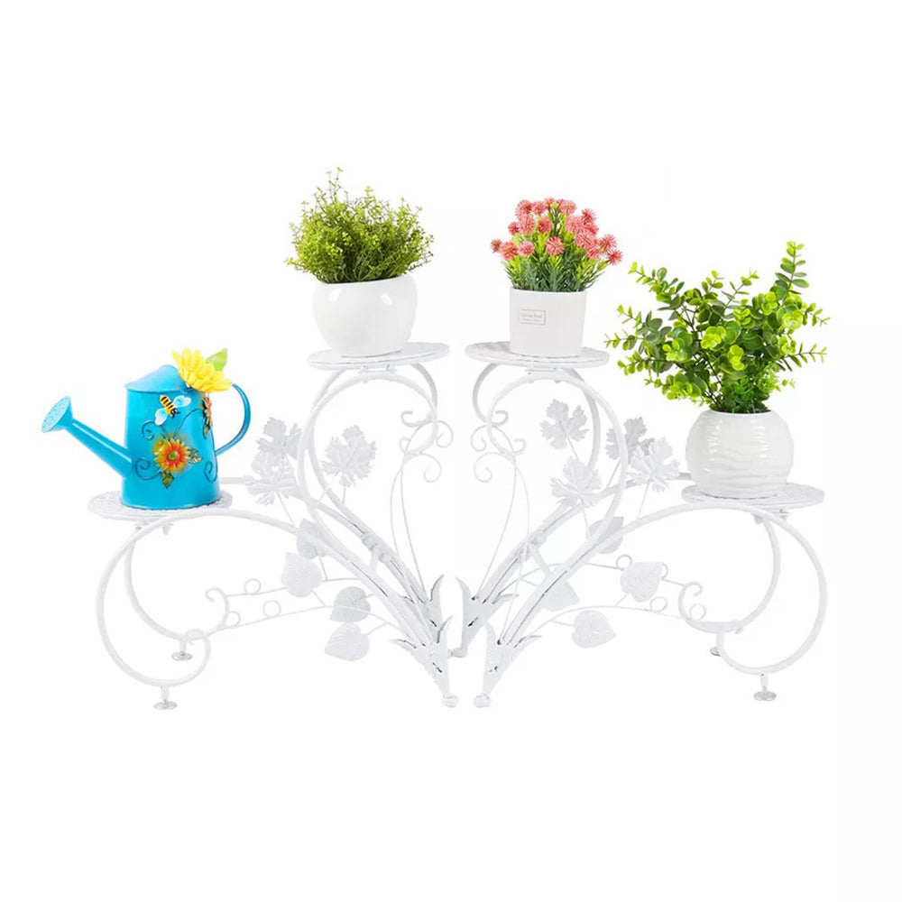 Set of 2 Heavy Duty Metal Round Plant Stand Rustproof Flower Pot Display Holder - The Grand Bazaar of Australia