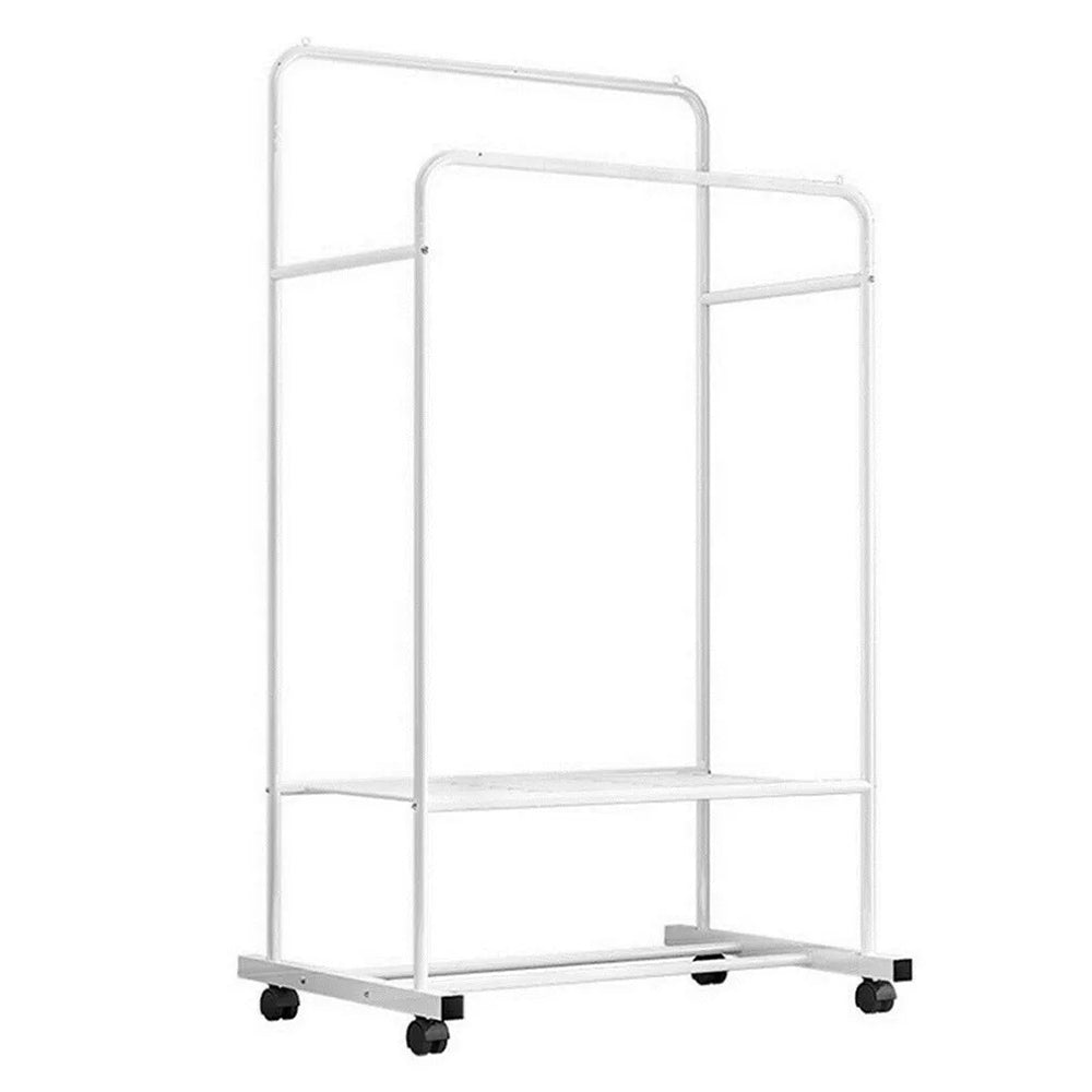1.5m Clothes Rack Double Rail Rolling Stand Shoes Rack Storage Shelf - The Grand Bazaar of Australia