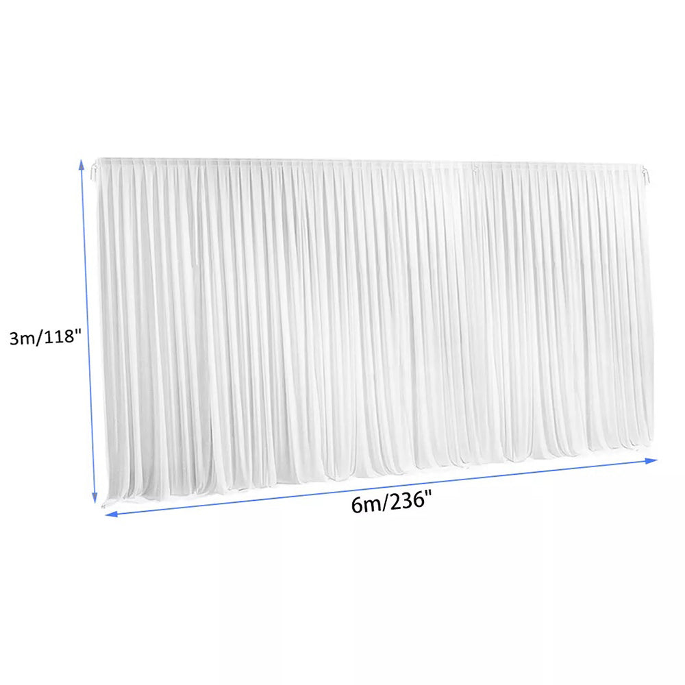 10ft White Pleated Decoration Wedding Photography Backdrop Curtain - The Grand Bazaar of Australia