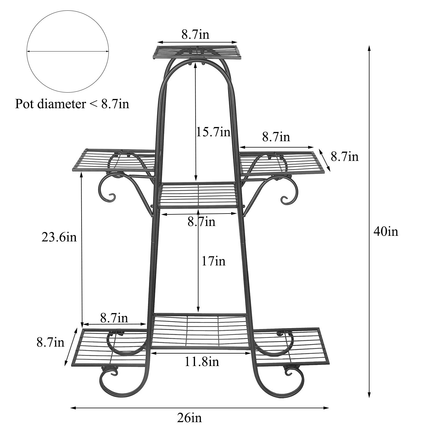 7 Tier Metal Plant Shelf Stand Multilayer Potted Display Rack Patio - The Grand Bazaar of Australia