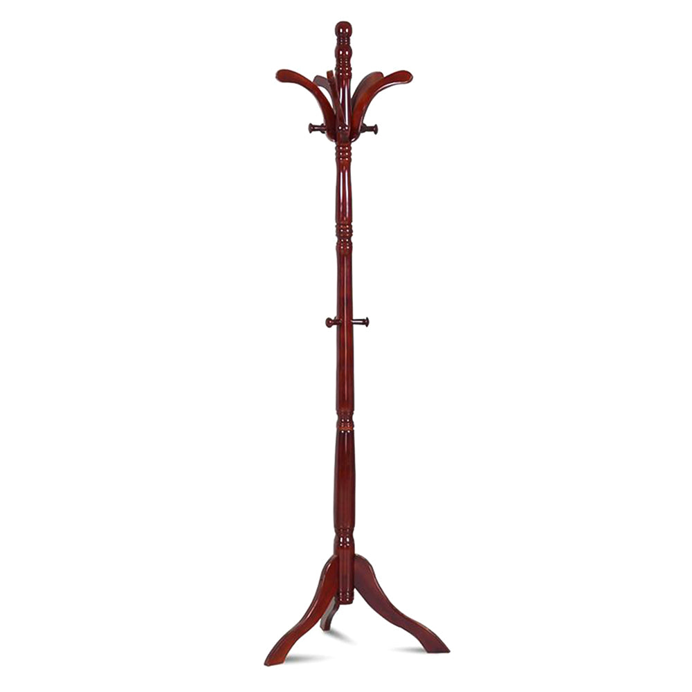 Solid Birch Wood Coat Racks Stand Floor Standing Hanger Rack with Tripod Base - The Grand Bazaar of Australia