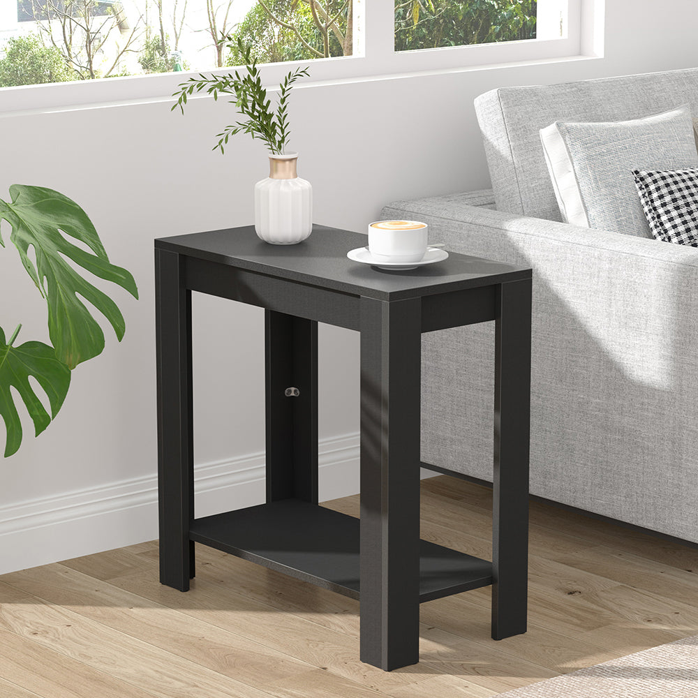 Narrow Sofa Side Table with 2-Tier Open Storage Spaces - The Grand Bazaar of Australia