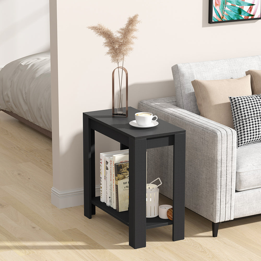 Narrow Sofa Side Table with 2-Tier Open Storage Spaces - The Grand Bazaar of Australia