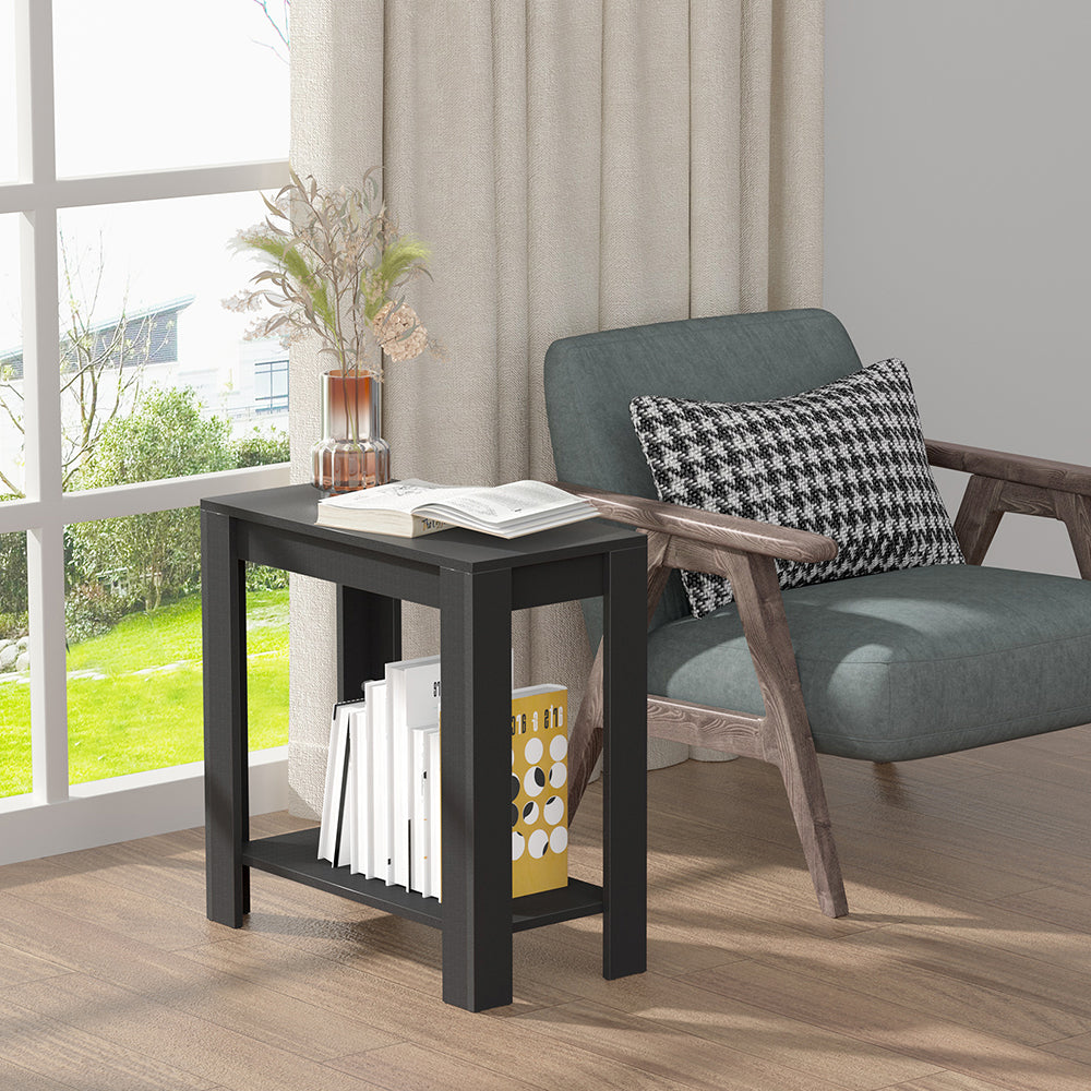 Narrow Sofa Side Table with 2-Tier Open Storage Spaces - The Grand Bazaar of Australia
