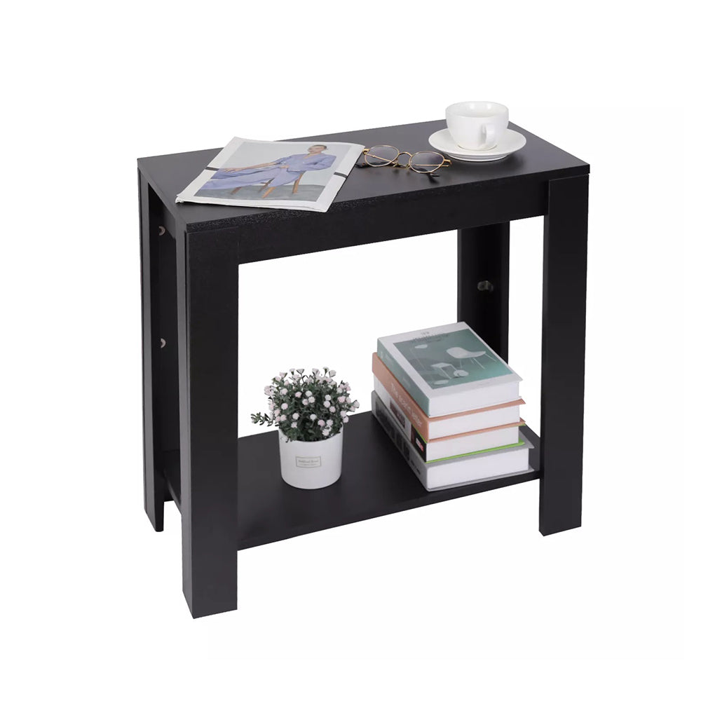 Narrow Sofa Side Table with 2-Tier Open Storage Spaces - The Grand Bazaar of Australia