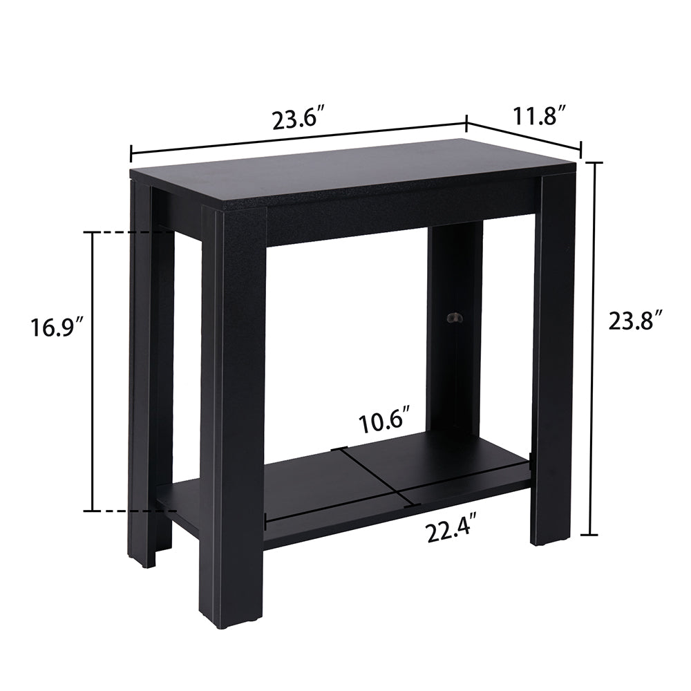 Narrow Sofa Side Table with 2-Tier Open Storage Spaces - The Grand Bazaar of Australia
