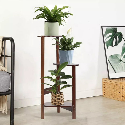 3 Tier Bamboo Corner Plant Stand Simplicity Flower Pot Holder Shelf - The Grand Bazaar of Australia