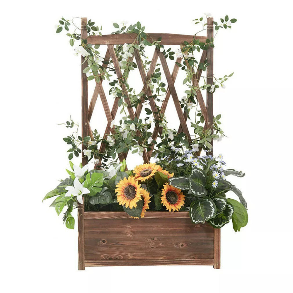 Lattice Raised Garden Bed Wooden Planter Box with Trellis - The Grand Bazaar of Australia